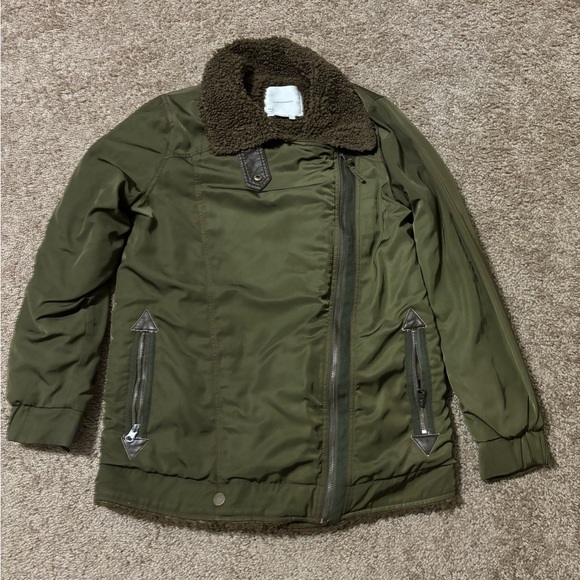 Anthropologie Oversized Sherpa-Lined Parka Jacket Size Small - Picture 2 of 7